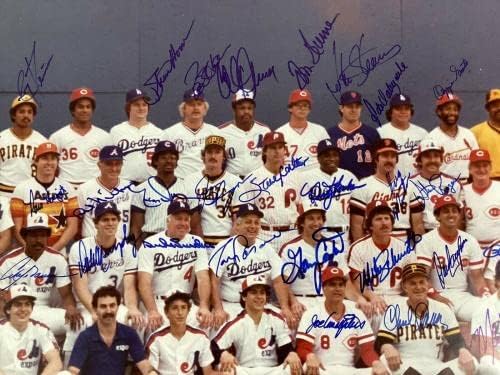 1982. Nacionalna liga Sve zvijezde potpisale su fotografiju 16x20 g Carter Schmidt +32 Autos JSA - AUTOGREM MLB Photos