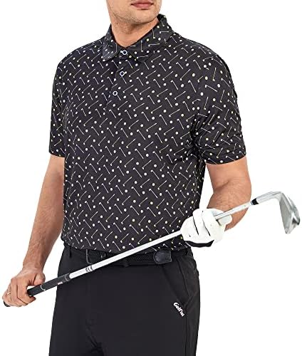 Esabel.c Golf majice za muškarce kratki rukav Ispis performansi vlage Wicking Polo majica